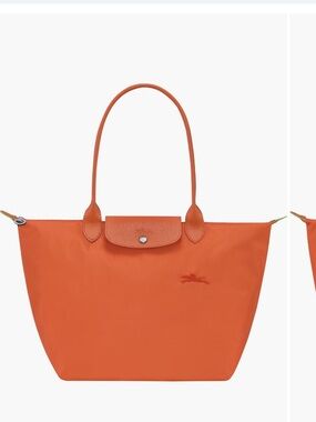 Longchamp Large Le Pliage Green Recycled Canvas Tote Nylon with Leather Trim NWT